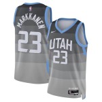 Maillot NBA Utah Jazz Lauri Markkanen Nike 2025-26 City Edition Gris Swingman - Homme